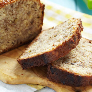 Sliced banana bread